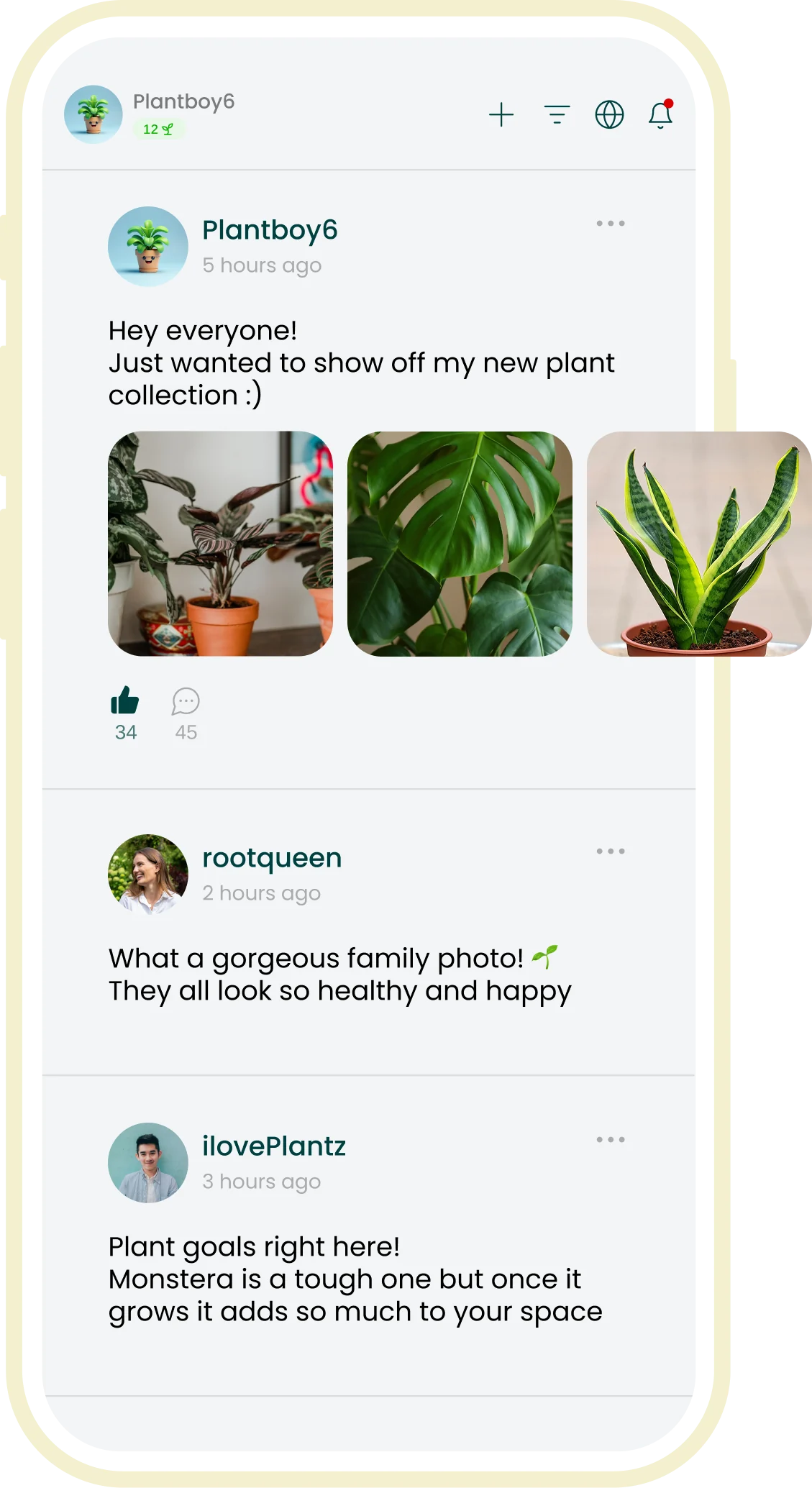 Gesprekken van de plantencommunity in de Plant ID-app